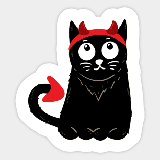 Halloween Black Cat Demon Sticker